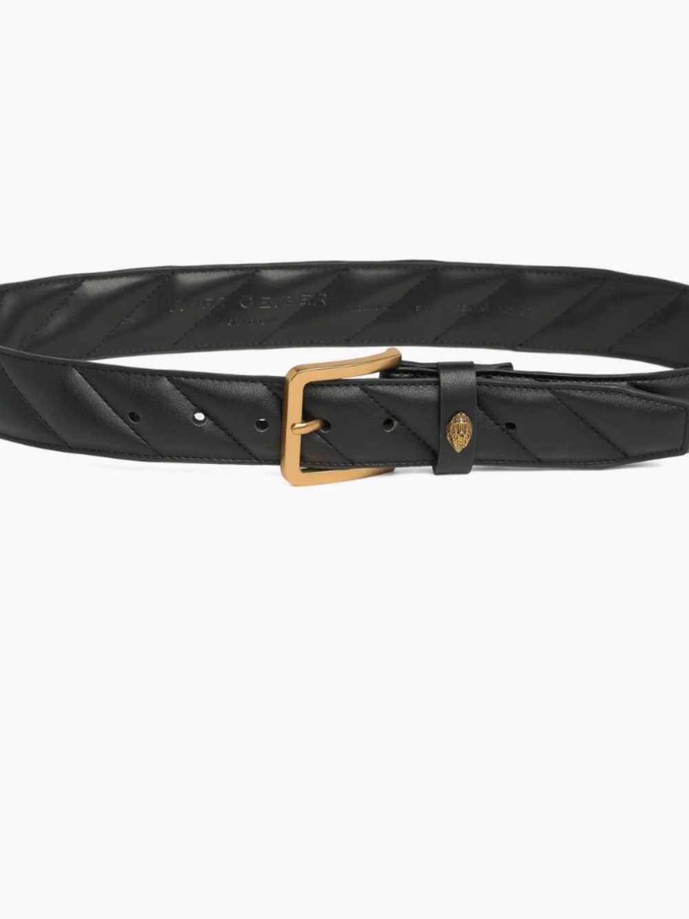 New M/L Kurt Geiger Black Quilted Belt
